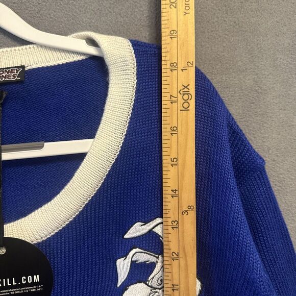 NWT Dolls Kill X Looney Tunes Cropped Cardigan Sweater Womens Plus Size 1X Blue - Picture 6 of 7